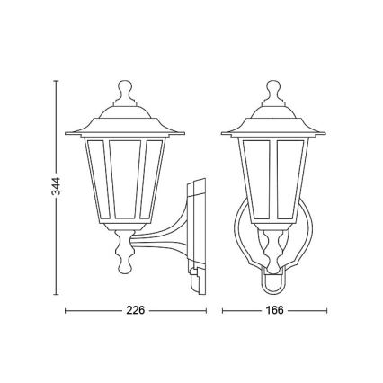 Philips - Aplique de exterior con sensor 1xE27/60W/230V IP44