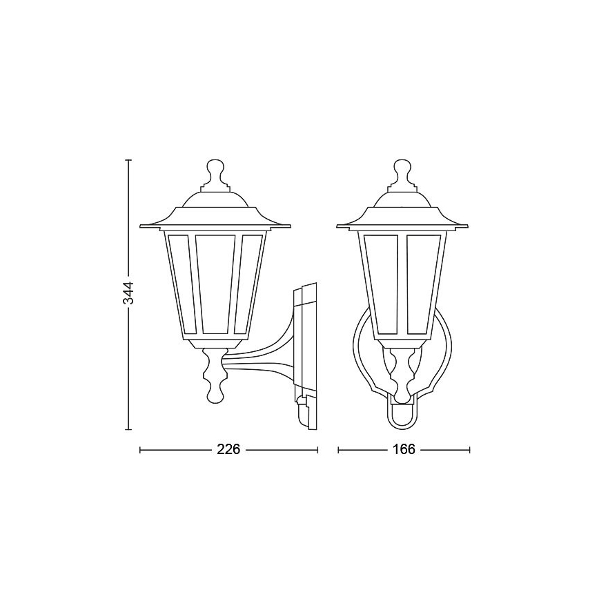 Philips - Aplique de exterior con sensor 1xE27/60W/230V IP44