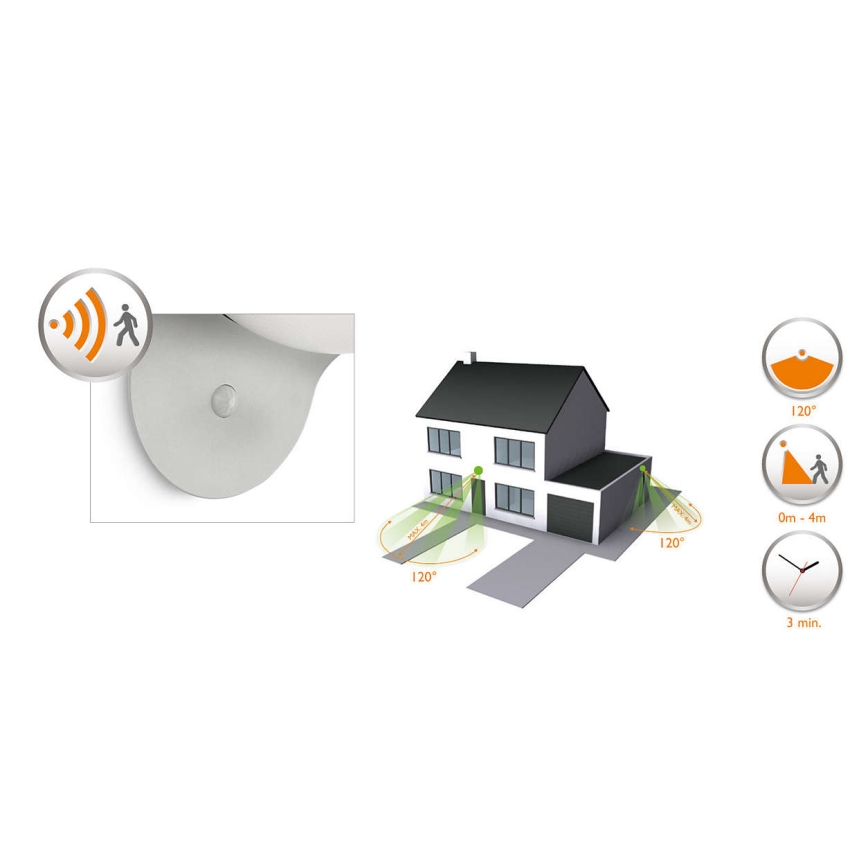 Philips 17808/87/16 - Lámpara solar LED con sensor de movimiento y crepúsculo MYGARDEN DUSK 1xLED/1W/3,7V 2200 mAh IP44