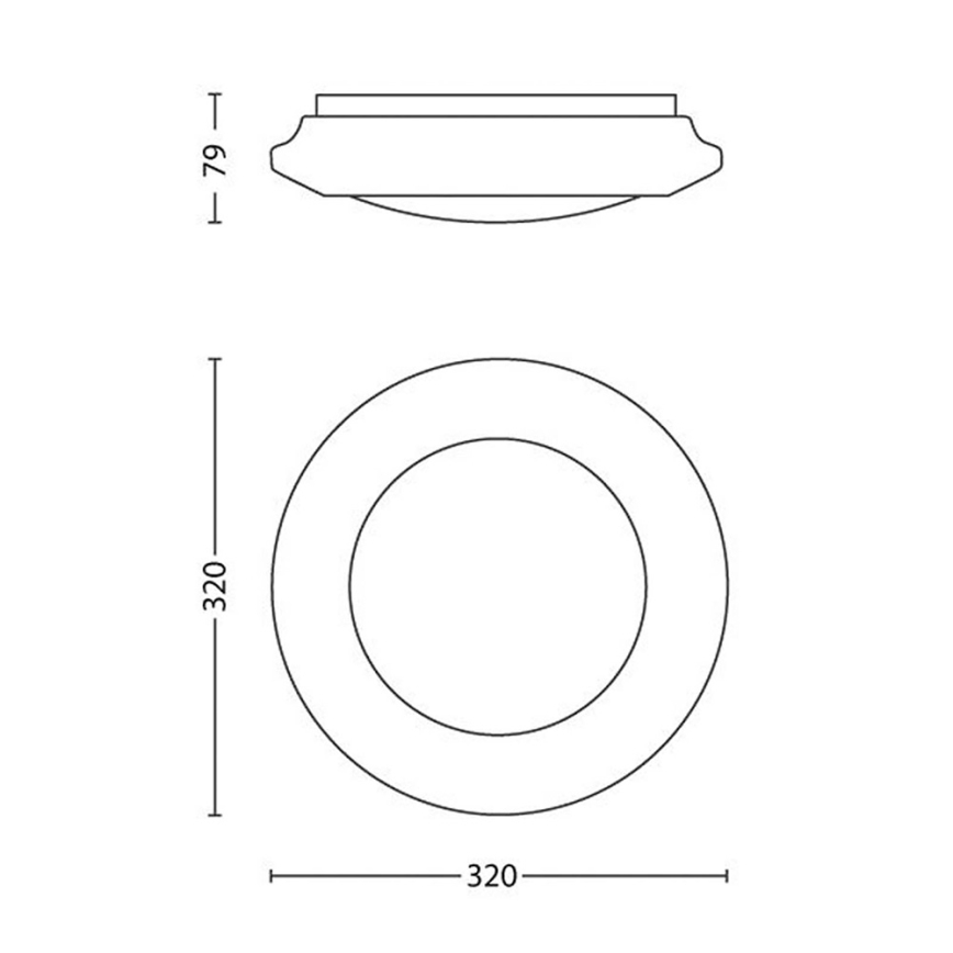 Philips - Plafón LED LED/16W/230V 2700K