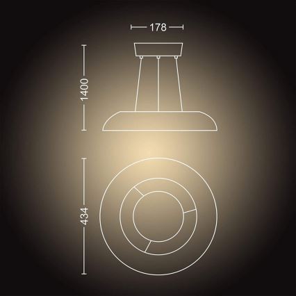 Philips - Lámpara colgante LED regulable en cable Hue AMAZE LED/39W/230V + mando a distancia