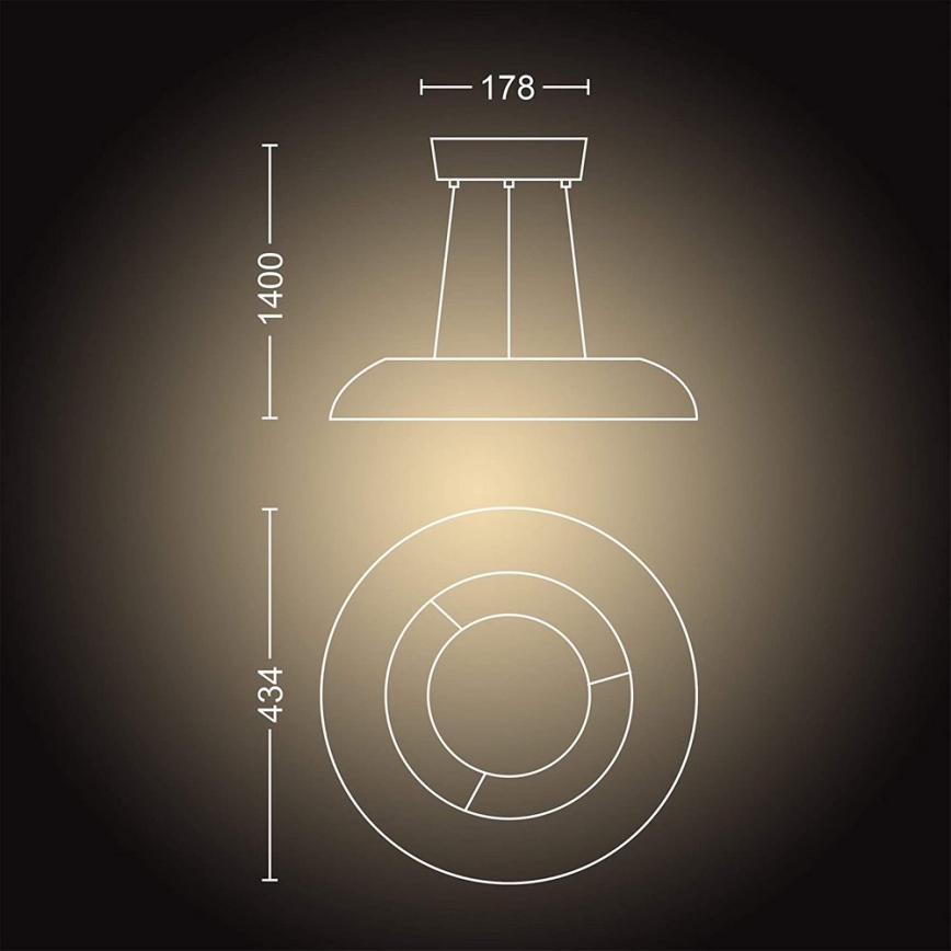 Philips - Lámpara colgante LED regulable en cable Hue AMAZE LED/39W/230V + mando a distancia