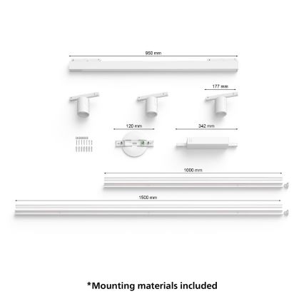 Philips - JUEGO 4x Lámpara LED RGB regulable para el sistema de rieles Hue PERIFO LED RGB/44,6W/230V 2000-6500K