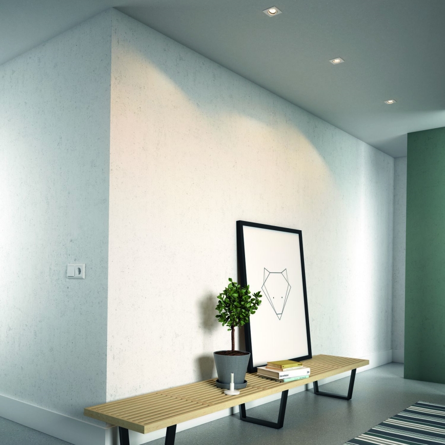 Philips - Pack de 3 luminarias empotrables LED RGBW regulables 1xGU10/4,8W/230V, color blanco + mando a distancia