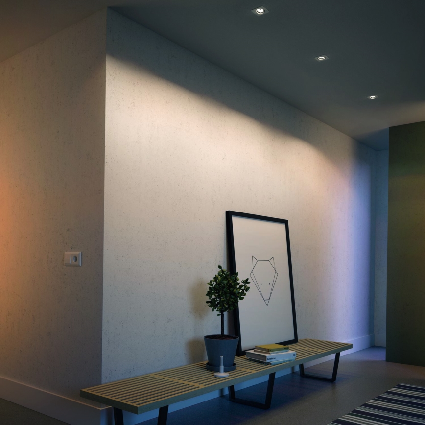 Philips - Pack de 3 luminarias empotrables LED RGBW regulables 1xGU10/4,8W/230V, color blanco + mando a distancia