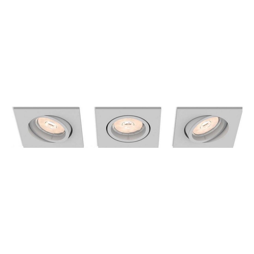 Philips 50193/87/PN - SET 3x Lámpara empotrable ENNEPER 1xGU10/5,5W/230V