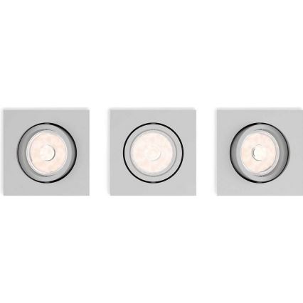 Philips 50193/87/PN - SET 3x Lámpara empotrable ENNEPER 1xGU10/5,5W/230V