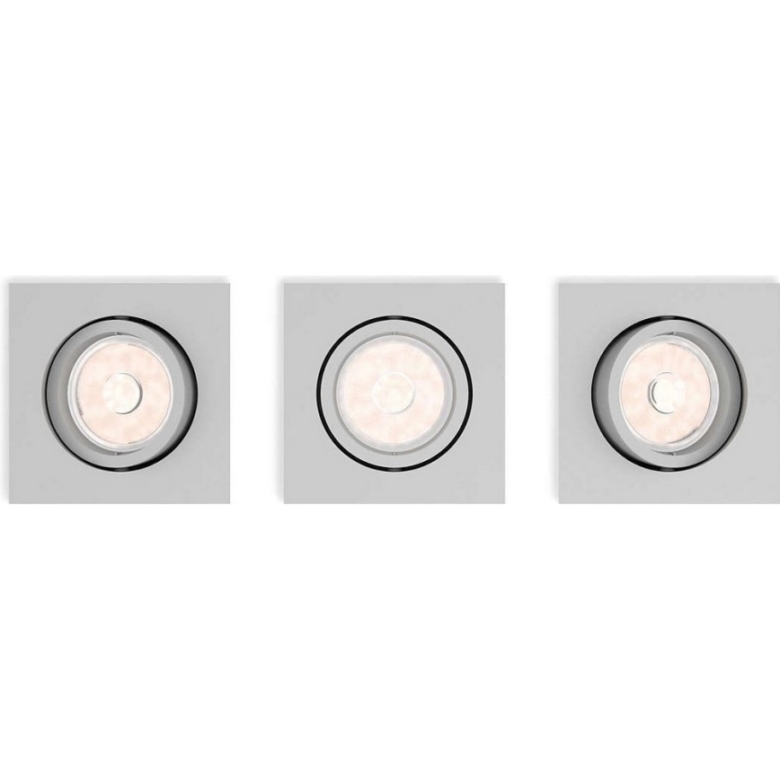 Philips 50193/87/PN - SET 3x Lámpara empotrable ENNEPER 1xGU10/5,5W/230V