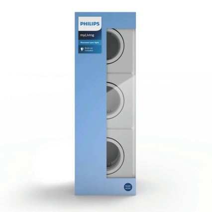 Philips 50193/87/PN - SET 3x Lámpara empotrable ENNEPER 1xGU10/5,5W/230V