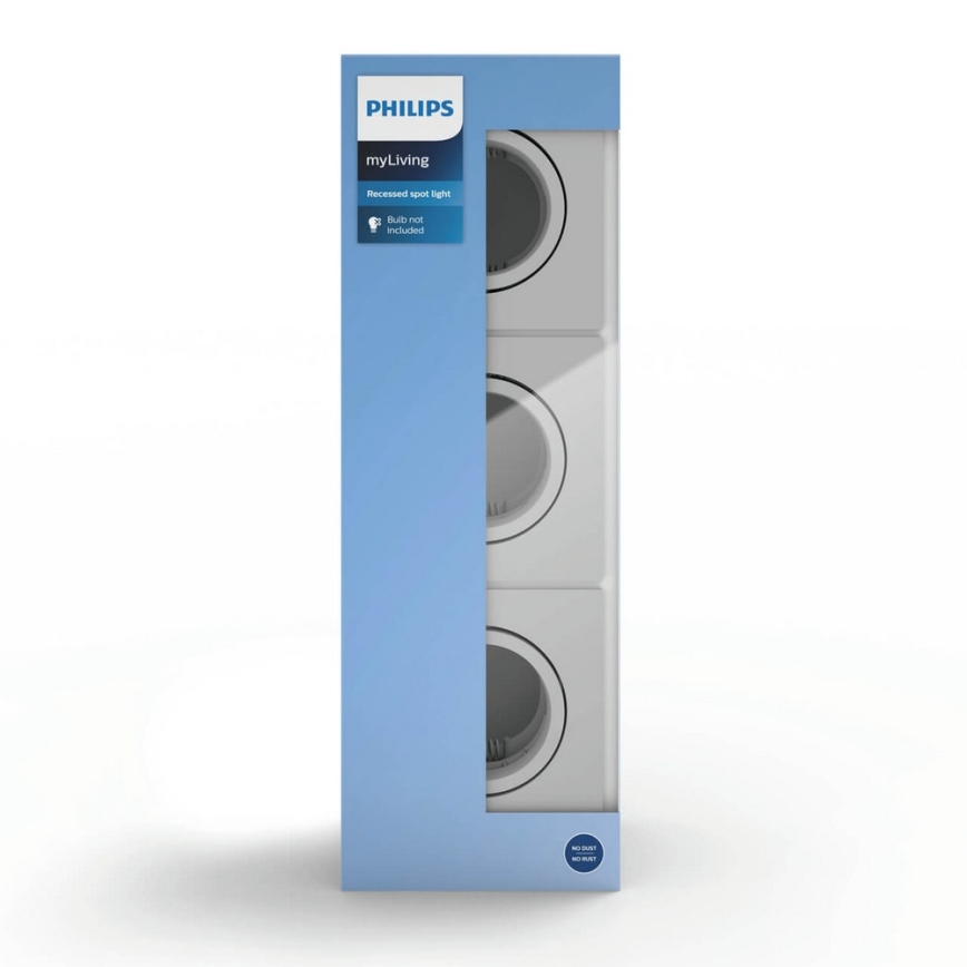 Philips 50193/87/PN - SET 3x Lámpara empotrable ENNEPER 1xGU10/5,5W/230V