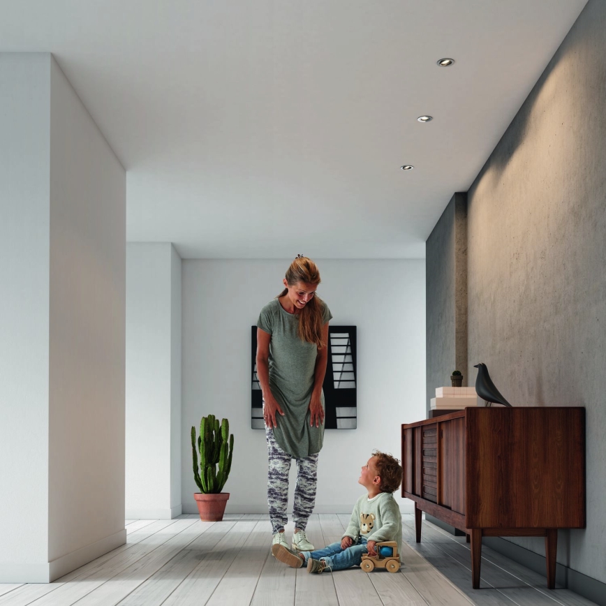 Philips - Pack de 3 focos empotrables LED RGBW regulables 1xGU10/4,8W/230V cromo brillante + mando a distancia