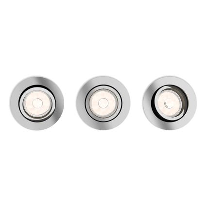 Philips 50393/11/PN - SET 3x Iluminación empotrable de techo DONEGAL 3xGU10/5,5W/230V