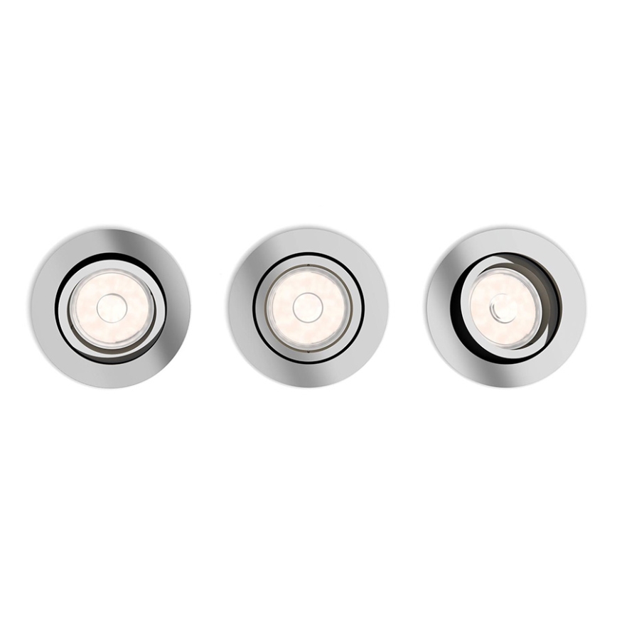 Philips 50393/11/PN - SET 3x Iluminación empotrable de techo DONEGAL 3xGU10/5,5W/230V