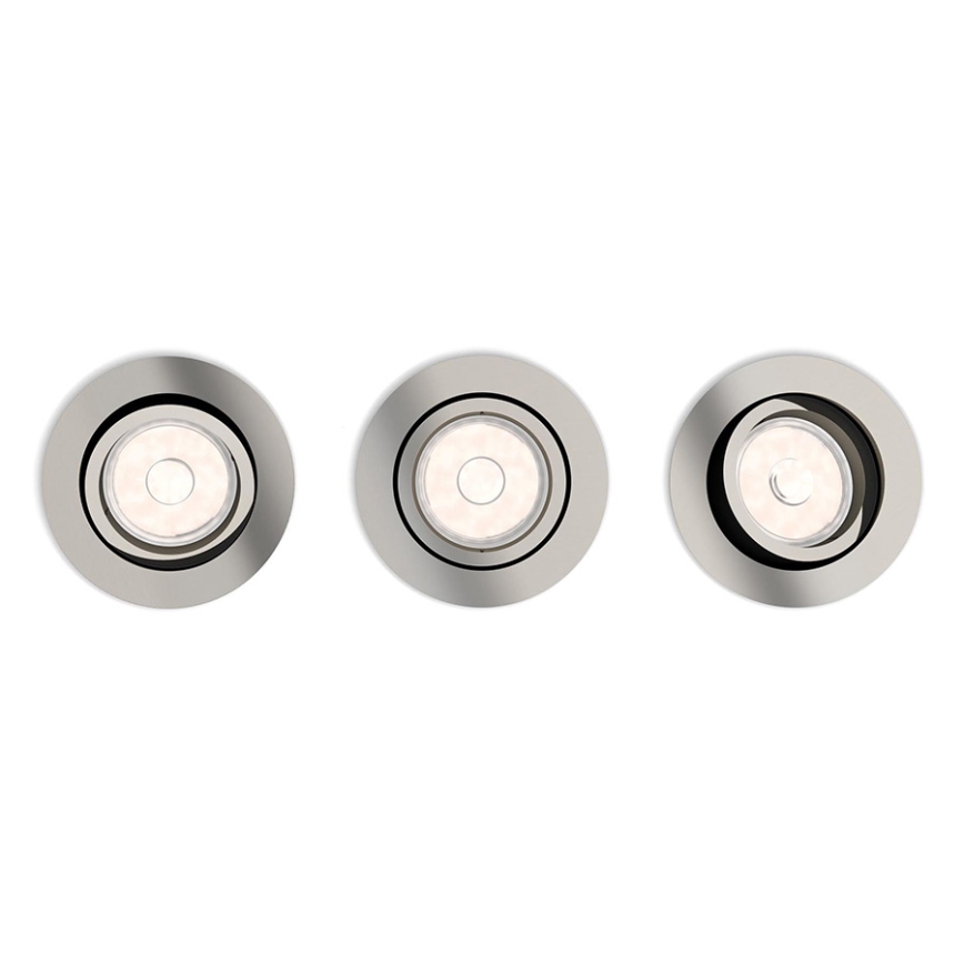 Philips 50393/17/PN - SET 3x Iluminación empotrable de techo DONEGAL 3xGU10/5,5W/230V