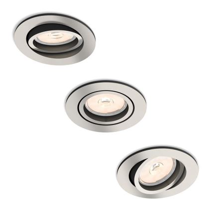 Philips 50393/17/PN - SET 3x Iluminación empotrable de techo DONEGAL 3xGU10/5,5W/230V