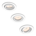 Philips 50393/31/PN - SET 3x Iluminación empotrable de techo DONEGAL 3xGU10/5,5W/230V