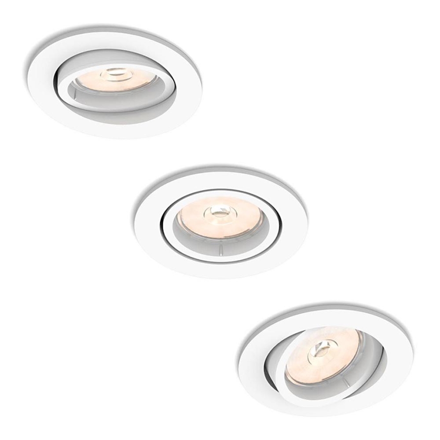 Philips 50393/31/PN - SET 3x Iluminación empotrable de techo DONEGAL 3xGU10/5,5W/230V