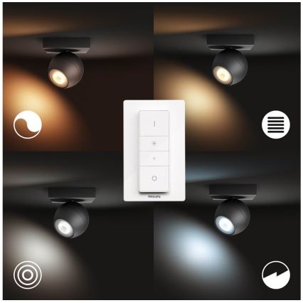 Philips - Foco LED regulable Hue BUCKRAM 1xGU10/5W/230V + mando a distancia