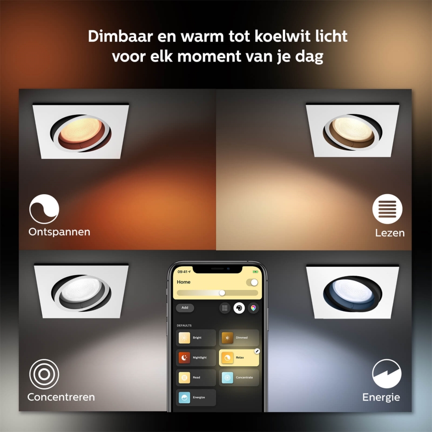 Philips 50551/31/P7 - LED RGB Lámpara empotrable HUE CENTURA 1xGU10/5,7W/230/24V