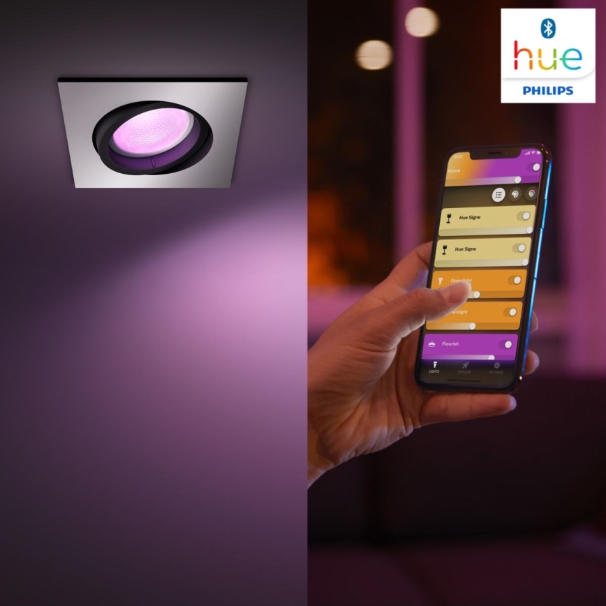 Philips 50551/48/P7 - LED RGB Lámpara empotrable HUE CENTURA 1xGU10/5,7W/230/24V