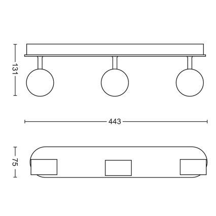 Philips 50563/11/P0-Lámpara LED regulable MYLIVING WORCHESTER 3xLED/4,5W/230V