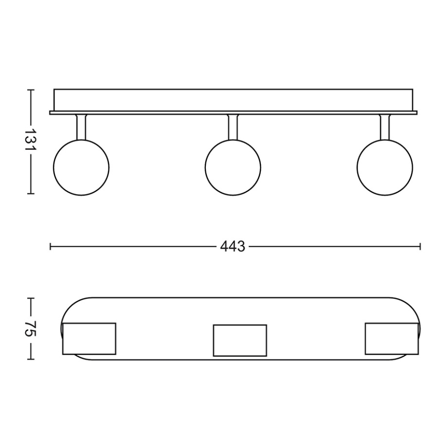 Philips 50563/11/P0-Lámpara LED regulable MYLIVING WORCHESTER 3xLED/4,5W/230V