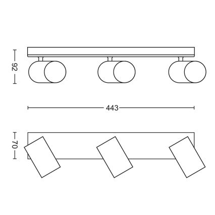 Philips 50593/30/PN - Foco MYLIVING KOSIPO 3xGU10/10W/230V