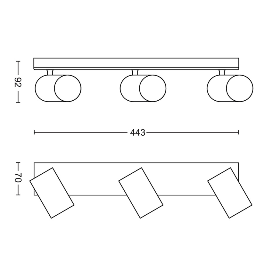 Philips 50593/30/PN - Foco MYLIVING KOSIPO 3xGU10/10W/230V