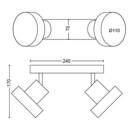 Philips 50602/31/P0 - LED Foco BUKKO 2xLED/4,5W/230V