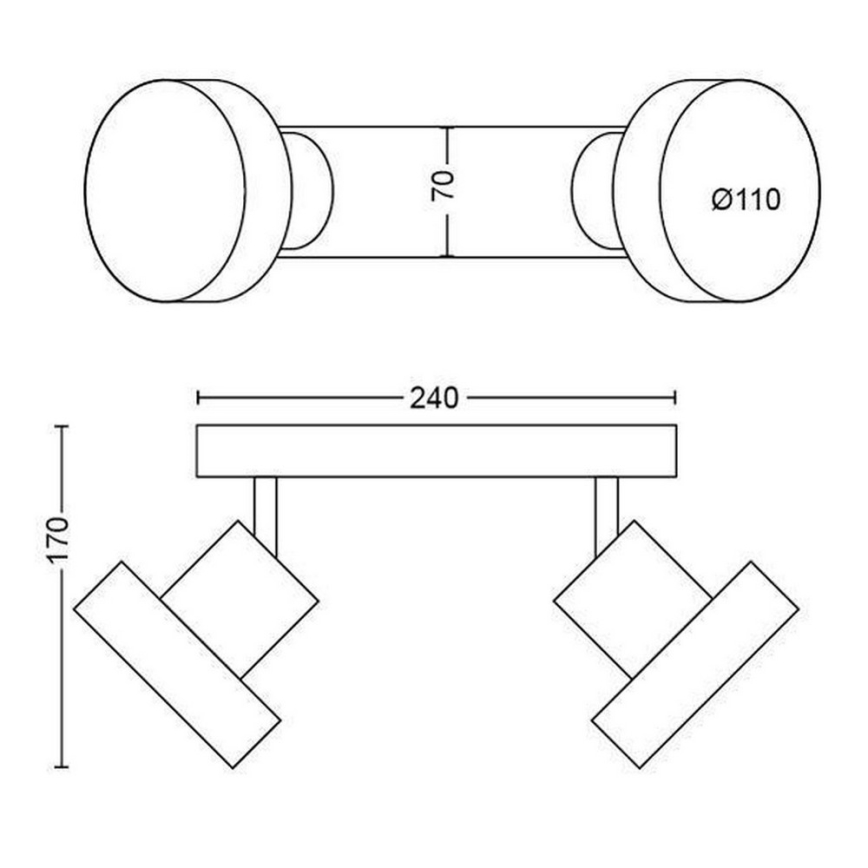Philips 50602/31/P0 - LED Foco BUKKO 2xLED/4,5W/230V