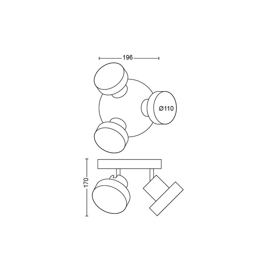 Philips 50603/30/P0 - LED Foco regulable BUKKO 3xLED/4,3W/230V