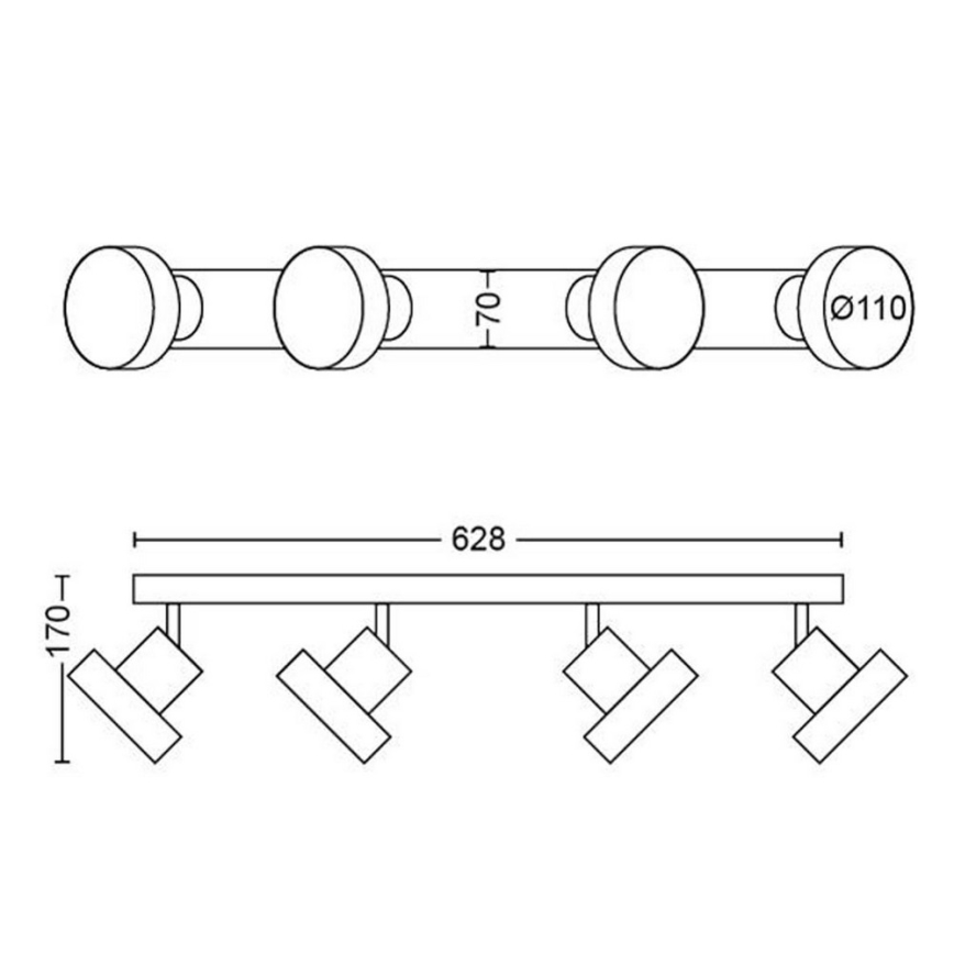 Philips 50604/31/P0 - LED Foco BUKKO 4xLED/4,3W/230V