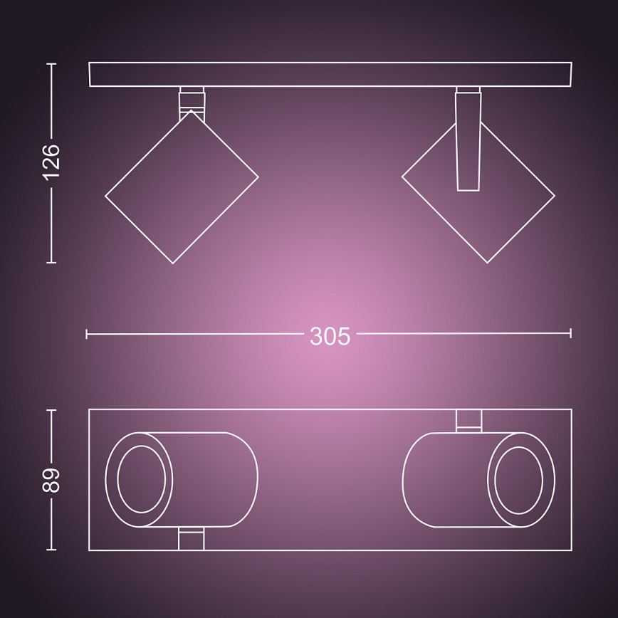 Philips 50622/48/P7 - LED Foco HUE ARGENA 2xGU10/5,7W/230V