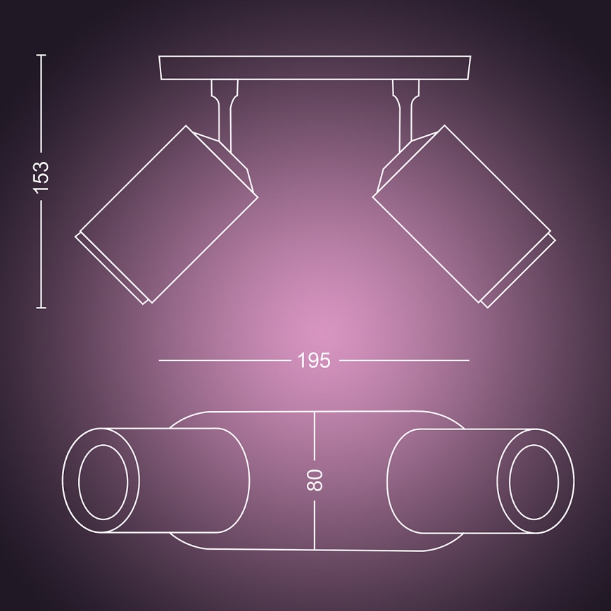 Philips 50632/31/P7 - LED Foco HUE FUGATO 2xGU10/5,7W/230V