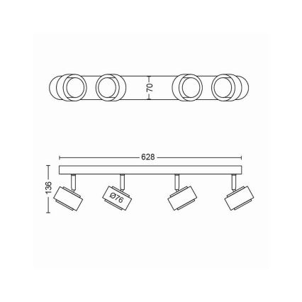 Philips 50654/30/P0 - Foco LED FERANO 4xLED/4,3W/230V