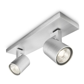 Philips 53092/48/16 - Foco RUNNER plateado 2xGU10/35W/230V