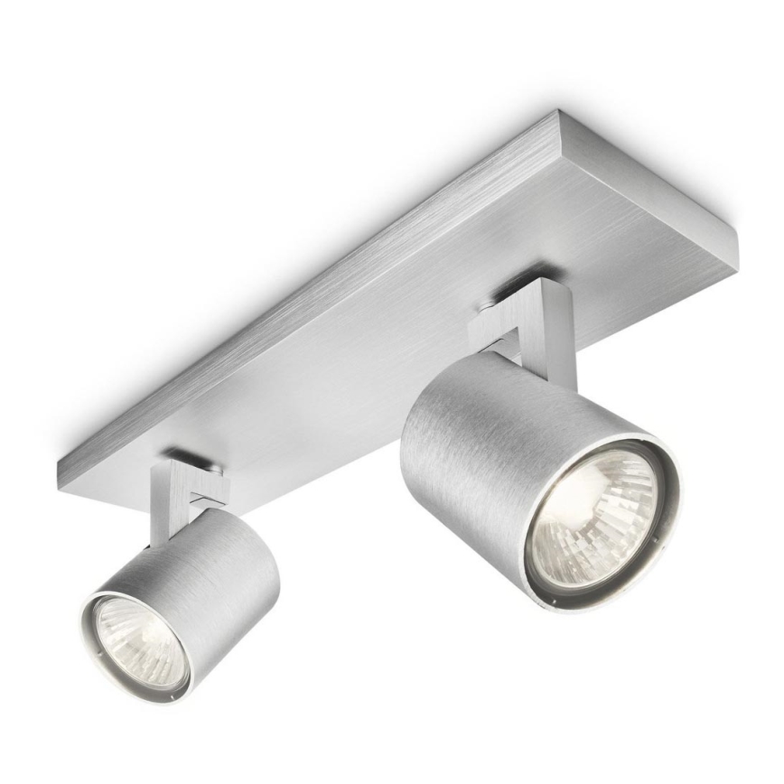 Philips 53092/48/16 - Foco RUNNER plateado 2xGU10/35W/230V