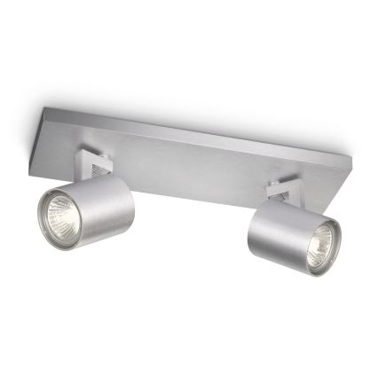 Philips 53092/48/16 - Foco RUNNER plateado 2xGU10/35W/230V