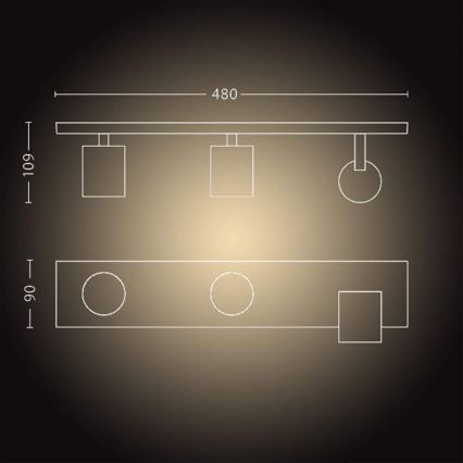 Philips - Lámpara LED regulable Hue RUNNER 3xGU10/5W/230V + mando a distancia