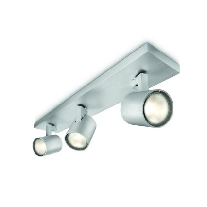 Philips - Foco LED RGBW regulable 3xGU10/6W/230V cromo mate + mando a distancia