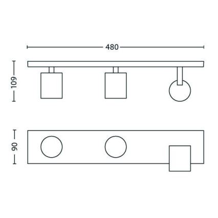 Philips - Foco LED RGBW regulable 3xGU10/6W/230V cromo mate + mando a distancia