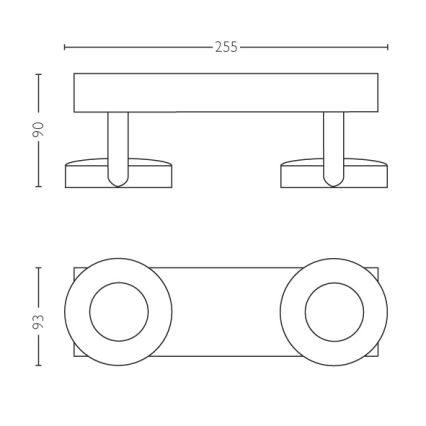 Philips 53172/31/P0 - Foco regulable MYLIVING CLOCKWORK 2xLED/4,5W