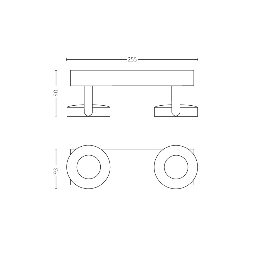 Philips 53172/31/P0 - Foco regulable MYLIVING CLOCKWORK 2xLED/4,5W