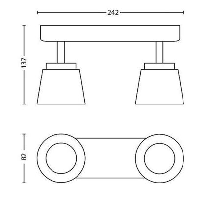 Philips 53342/31/16 - Foco LED DENDER 2xLED/4W/230V