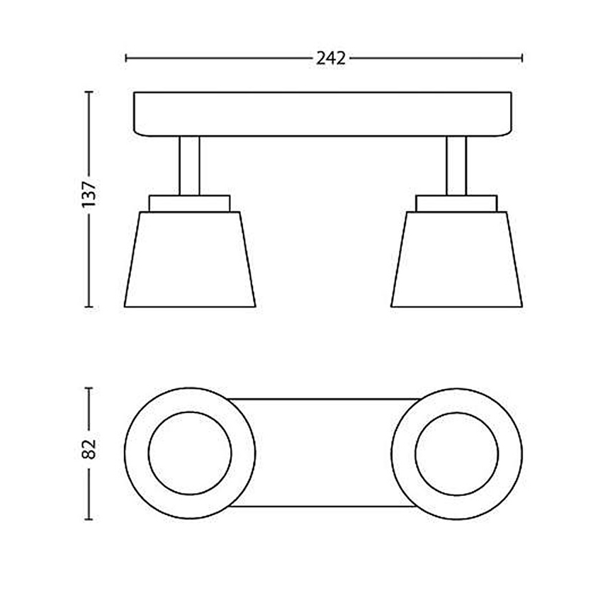 Philips 53342/31/16 - Foco LED DENDER 2xLED/4W/230V