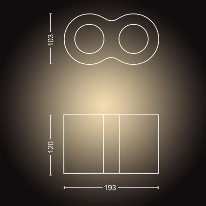 Philips - LED Plafón regulable Hue PILLAR 2xGU10/5W/230V + control remoto