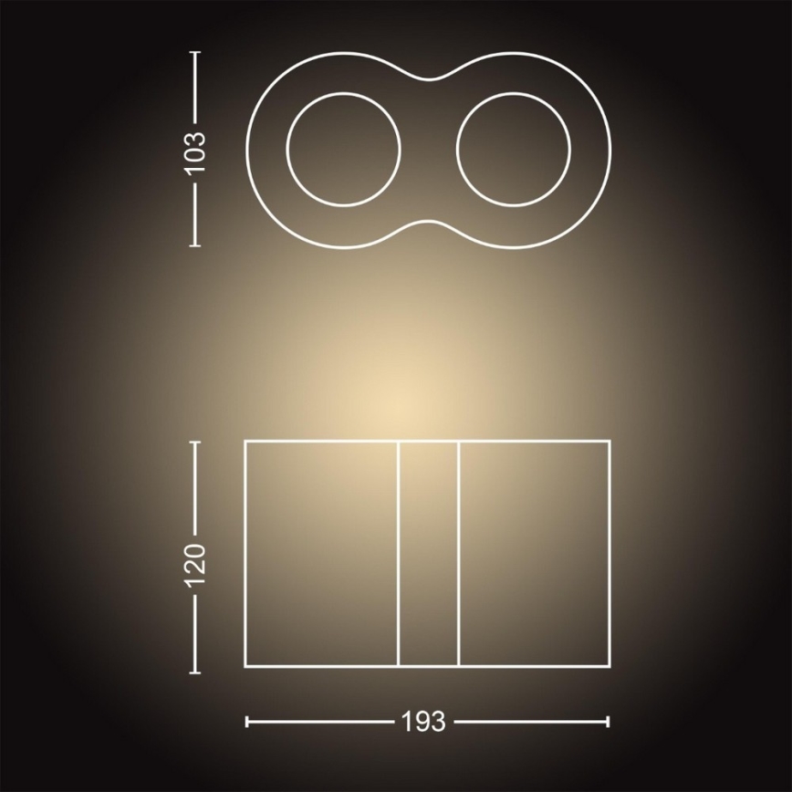 Philips - LED Plafón regulable Hue PILLAR 2xGU10/5W/230V + control remoto