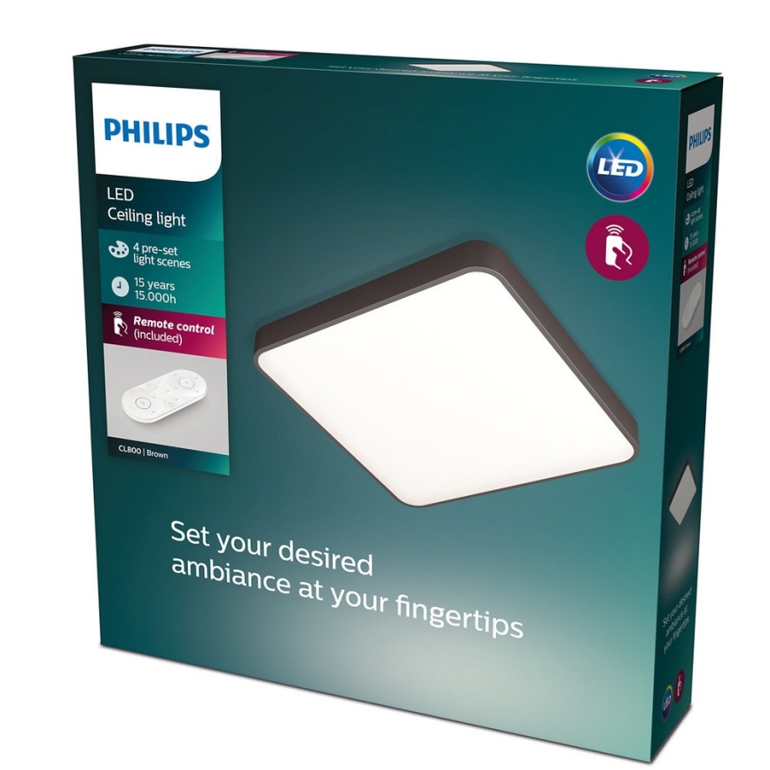 Philips 60261/43/P5 - LED Plafón regulable BROWN 1xLED/32W/230V + control remoto