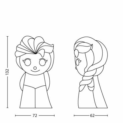 Philips 71768/03/16 - Lámpara infantil DISNEY ELSA LED/2xAAA
