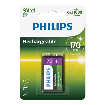 Philips 9VB1A17/10 - Batería recargable MULTILIFE NiMH/9V/170 mAh